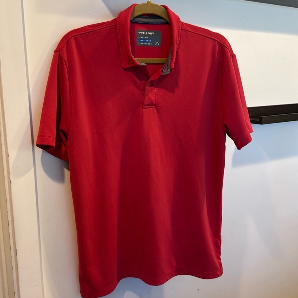 Twillory Polo Shirt Mens Pink Athletic Fit Short Sleeve Golf Size Large